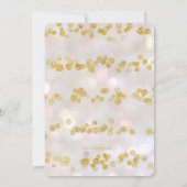 Oudejaarsavond Gouden iriserende Bokeh-uitnodiging Kaart (Achterkant)