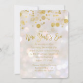 Oudejaarsavond Gouden iriserende Bokeh-uitnodiging Kaart (Voorkant)