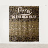 Oudejaarsavond Groovy Disco Foto Prop Achtergrond Wandkleed (Voorkant)