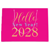 Oudejaarsavond Hot Pink Party Favor Groot Cadeauzakje (Voorkant)