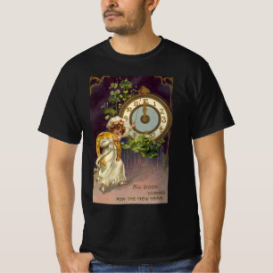 Oudejaarsavond Ierse meid klok middernacht T-shirt