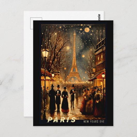 Oudejaarsavond in Parijs Briefkaart (Voorkant / Achterkant)