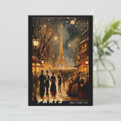 Oudejaarsavond in Parijs Feestdagenkaart (Staand voorkant)