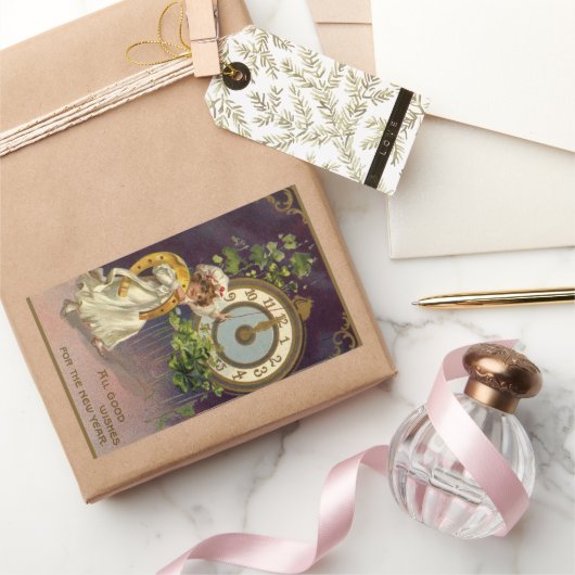  oudejaarsavond Irish Lass Clock om middernacht Rechthoekige Sticker (Geschenken)