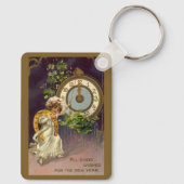 oudejaarsavond Irish Lass Clock om middernacht Sleutelhanger (Achterkant)