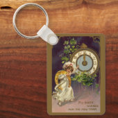 oudejaarsavond Irish Lass Clock om middernacht Sleutelhanger (Voorkant)