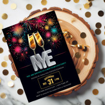 Oudejaarsavond kleurrijke vuurwerk champagne