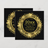 Oudejaarsavond klok Glitter Confetti Kaart (Voorkant / Achterkant)