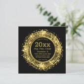 Oudejaarsavond klok Glitter Confetti Kaart (Staand voorkant)