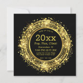 Oudejaarsavond klok Glitter Confetti Kaart (Voorkant)