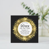 Oudejaarsavond klok Glitter Confetti Kaart (Staand voorkant)