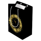 Oudejaarsavond klok Glitter Confetti Medium Cadeauzakje (Achterkant Gekanteld)