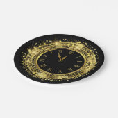 Oudejaarsavond klok Glitter Confetti Papieren Bordje (Gekanteld)