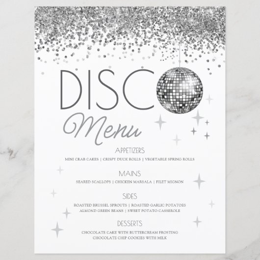 Oudejaarsavond Laatste Disco van het Jaar Menu Tek (Voorkant)