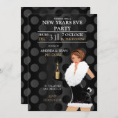 Oudejaarsavond Mode Meisje Vakantiedress Kaart (Voorkant / Achterkant)