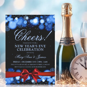 Oudejaarsavond Partij Marine Winter Wonder Red Bow Kaart