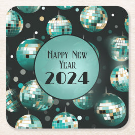 Oudejaarsavond Party Borden - Disco Ball Design Kartonnen Onderzetters