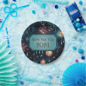 Oudejaarsavond Party Borden-kleurrijke klok ontwer Papieren Bordje (Feest)