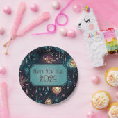 Oudejaarsavond Party Borden-kleurrijke klok ontwer Papieren Bordje (Feest)