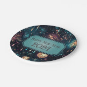 Oudejaarsavond Party Borden-kleurrijke klok ontwer Papieren Bordje (Gekanteld)