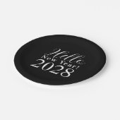 Oudejaarsavond Party Classic Zwart-wit Papieren Bordje (Gekanteld)