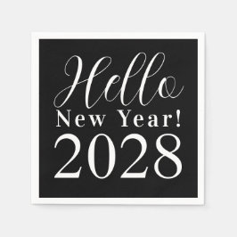 Oudejaarsavond Party Classic Zwart-wit Servet