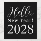 Oudejaarsavond Party Classic Zwart-wit Wijn Etiket (Enkel label)