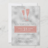 Oudejaarsavond Party Classy Elegant Silver Blush Kaart (Voorkant)