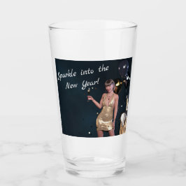 Oudejaarsavond Party Girl in Sequined Dress Glas