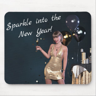 Oudejaarsavond Party Girl in Sequined Dress Muismat