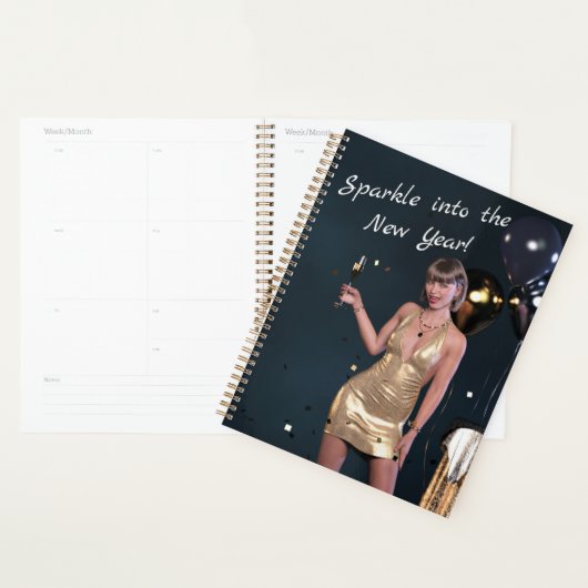 Oudejaarsavond Party Girl in Sequined Dress Planner (Display)