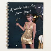 Oudejaarsavond Party Girl in Sequined Dress Planner (Voorkant)