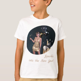 Oudejaarsavond Party Girl in Sequined Dress T-shirt