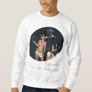 Oudejaarsavond Party Girl in Sequined Dress Trui