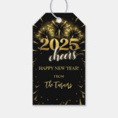 Oudejaarsavond Party Gold & Black Cadeaulabel (Voorkant)
