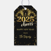 Oudejaarsavond Party Gold & Black Cadeaulabel (Achterkant)