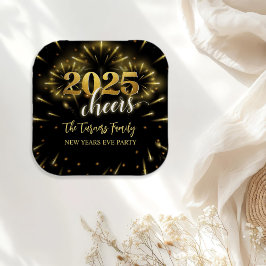 Oudejaarsavond Party Gold & Black Papieren Bordje