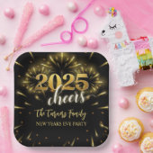 Oudejaarsavond Party Gold & Black Papieren Bordje (Feest)