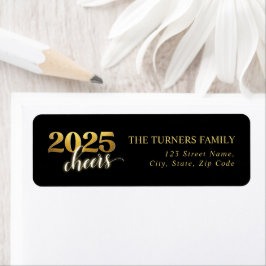 Oudejaarsavond Party Gold & Black Retouradres Etiket