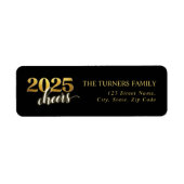 Oudejaarsavond Party Gold & Black Retouradres Etiket (Voorkant)