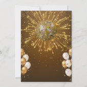 Oudejaarsavond Party Gold Disco Ball Glitter Kaart (Achterkant)