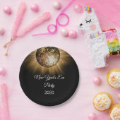 Oudejaarsavond Party Gold Disco Ball Papieren Bordje (Feest)