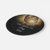 Oudejaarsavond Party Gold Disco Ball Papieren Bordje (Gekanteld)