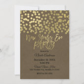 Oudejaarsavond Party Gold Modern Chic Rustic Kraft Kaart (Voorkant)