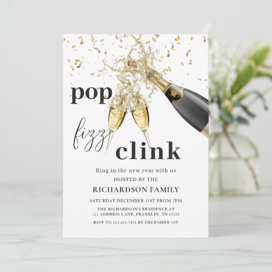 Oudejaarsavond Party Gold Sparkle Cheers Kaart (Staand voorkant)