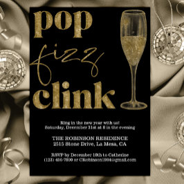 Oudejaarsavond Party Gold Sparkle Cheers Kaart