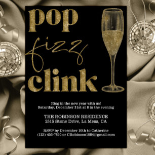 Oudejaarsavond Party Gold Sparkle Cheers Kaart