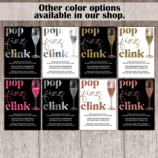 Oudejaarsavond Party Hot Pink Cheers Kaart