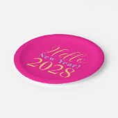 Oudejaarsavond Party Hot Pink Chic Papieren Bordje (Gekanteld)