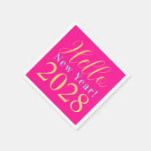 Oudejaarsavond Party Hot Pink Servet (Hoek)